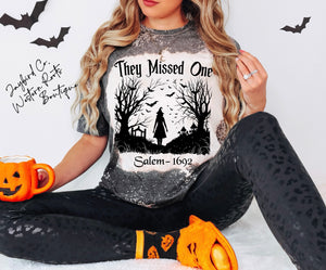 SALEM THEY MISSED ONE BLEACHED TEE