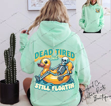 Load image into Gallery viewer, DEAD TIRED STILL FLOATIN SWEATSHIRT | MINT GREEN | ORCHID | DARK HEATHER | WHITE
