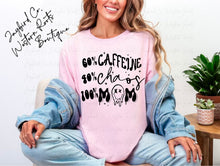 Load image into Gallery viewer, CAFFEINE CHAOS MOM BLEACHED TEE
