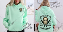 Load image into Gallery viewer, MICHAEL MYERS SWEATSHIRT | MINT GREEN | ORCHID | DARK HEATHER | WHITE
