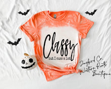 Load image into Gallery viewer, CLASSY BUT I CUSS ALOT BLEACHED TEE
