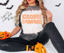 Load image into Gallery viewer, ICED COFFEE &amp; PUMPKINS BLEACHED TEE
