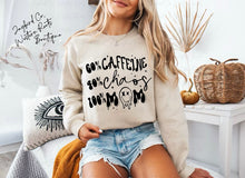 Load image into Gallery viewer, CAFFEINE CHAOS MOM HOODIE/CREW SWEATSHIRT
