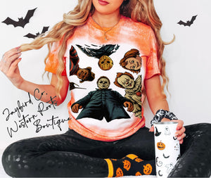 HORROR FACES BLEACHED TEE
