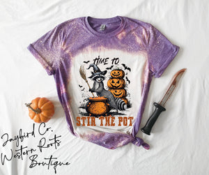STIR THE POT RACCOON BLEACHED TEE