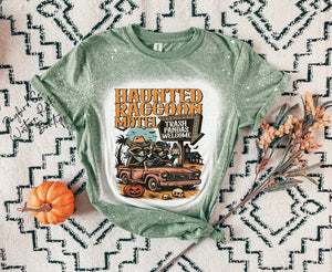 HAUNTED RACCOON MOTEL BLEACHED TEE