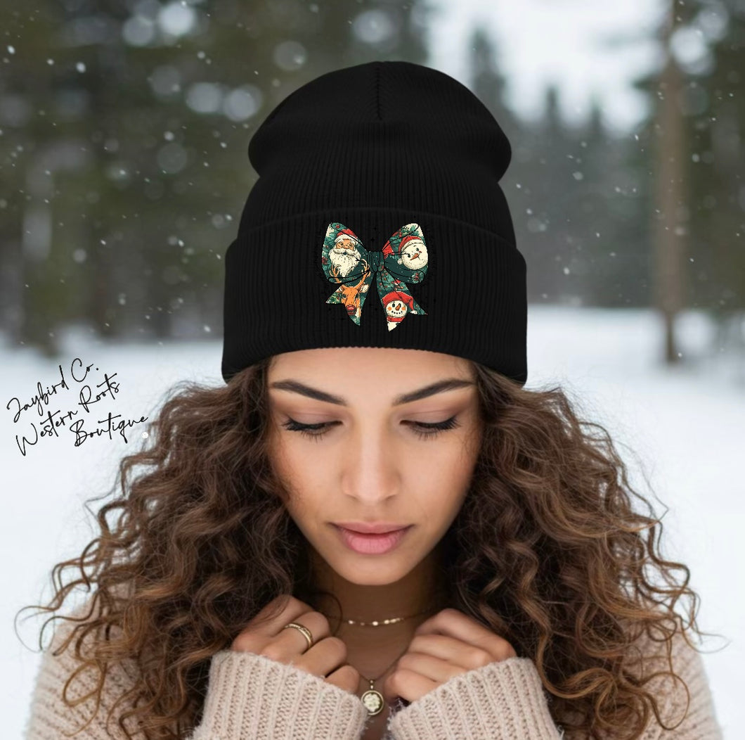 CHRISTMAS BOW | BEANIE HAT