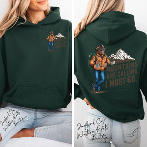 BIGFOOT THE MOUNTAINS ARE CALLING SWEATSHIRT | ASH GRAY | SPORT GRAY | SAND | FOREST GREEN