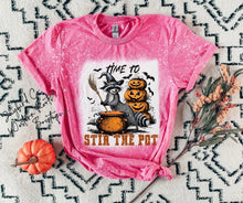 Load image into Gallery viewer, STIR THE POT RACCOON BLEACHED TEE
