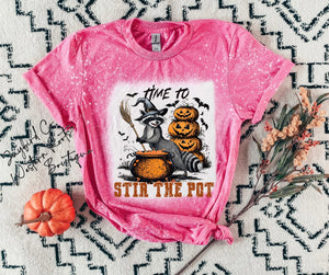 STIR THE POT RACCOON BLEACHED TEE
