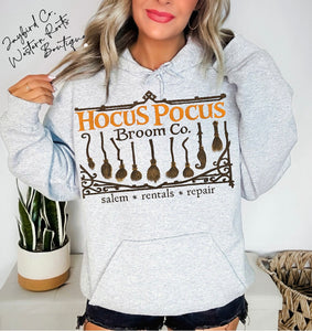 HOCUS POCUS BROOM CO. SWEATSHIRT | ASH GRAY | SPORT GRAY | SAND | FOREST GREEN