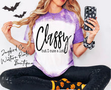 Load image into Gallery viewer, CLASSY BUT I CUSS ALOT BLEACHED TEE
