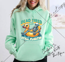 Load image into Gallery viewer, DEAD TIRED STILL FLOATIN SWEATSHIRT | MINT GREEN | ORCHID | DARK HEATHER | WHITE
