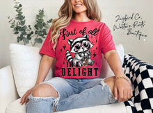 Load image into Gallery viewer, FIRST OF ALL I’M A DELIGHT BLEACHED TEE
