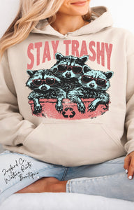 STAY TRASHY SWEATSHIRT | ASH GRAY | SPORT GRAY | SAND | FOREST GREEN