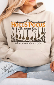 HOCUS POCUS BROOM CO. SWEATSHIRT | ASH GRAY | SPORT GRAY | SAND | FOREST GREEN
