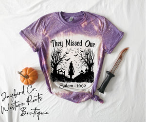 SALEM THEY MISSED ONE BLEACHED TEE