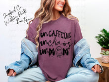 Load image into Gallery viewer, CAFFEINE CHAOS MOM BLEACHED TEE
