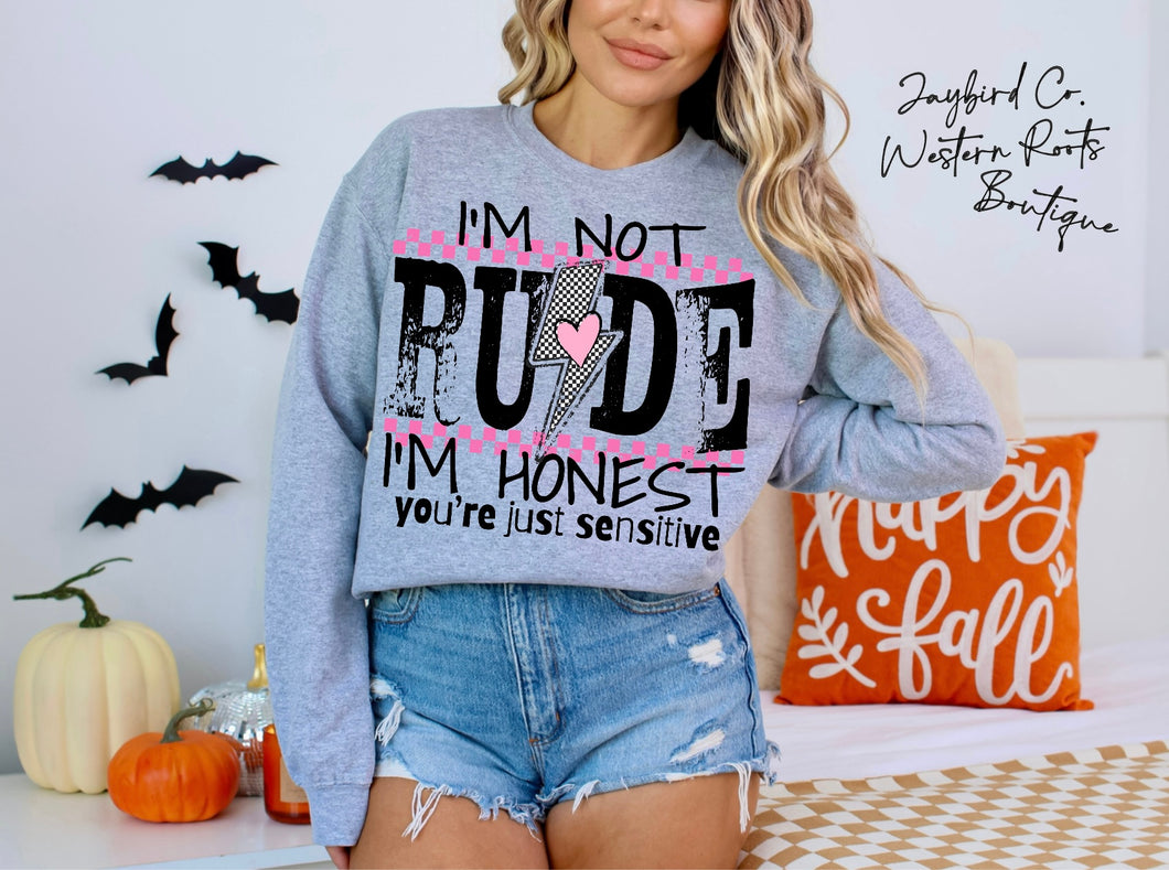 IM NOT RUDE IM HONEST | ASH GRAY | SPORT GRAY | SAND | FOREST GREEN
