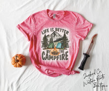 Load image into Gallery viewer, LIFE IS BETTER BY THE CAMPFIRE BLEACHED TEE
