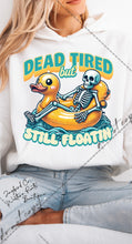 Load image into Gallery viewer, DEAD TIRED STILL FLOATIN SWEATSHIRT | MINT GREEN | ORCHID | DARK HEATHER | WHITE
