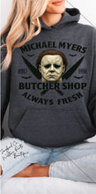 Load image into Gallery viewer, MICHAEL MYERS SWEATSHIRT | MINT GREEN | ORCHID | DARK HEATHER | WHITE
