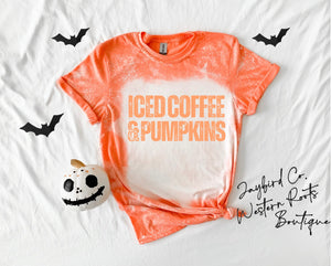 ICED COFFEE & PUMPKINS BLEACHED TEE
