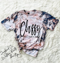 Load image into Gallery viewer, CLASSY BUT I CUSS ALOT BLEACHED TEE
