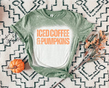Load image into Gallery viewer, ICED COFFEE &amp; PUMPKINS BLEACHED TEE
