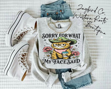 Load image into Gallery viewer, SORRY FOR WHAT MY FACE SAID | ASH GRAY | SPORT GRAY | SAND | WHITE
