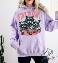Load image into Gallery viewer, STAY TRASHY SWEATSHIRT | MINT GREEN | ORCHID | DARK HEATHER | WHITE
