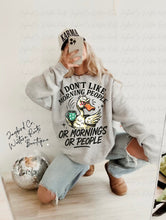 Load image into Gallery viewer, I DONT LIKE MORNING PEOPLE HOODIE/CREW SWEATSHIRT
