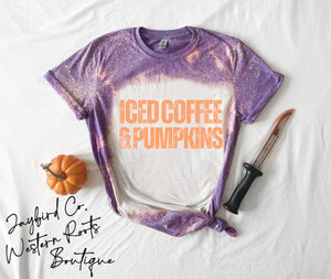 ICED COFFEE & PUMPKINS BLEACHED TEE