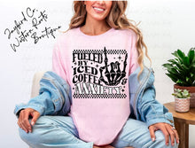 Load image into Gallery viewer, FUELED BY ICED COFFEE &amp; ANXIETY BLEACHED TEE
