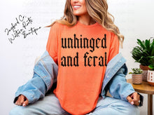 Load image into Gallery viewer, UNHINGED AND FERAL BLEACHED TEE
