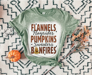PUMPKINS FLANNELS BONFIRES BLEACHED TEE