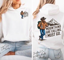 Load image into Gallery viewer, BIGFOOT THE MOUNTAINS ARE CALLING SWEATSHIRT | MINT GREEN | ORCHID | DARK HEATHER | WHITE
