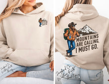 Load image into Gallery viewer, BIGFOOT THE MOUNTAINS ARE CALLING SWEATSHIRT | ASH GRAY | SPORT GRAY | SAND | FOREST GREEN
