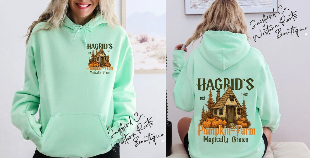 HAGRADS PUMPKIN FARM SWEATSHIRT | MINT GREEN | ORCHID | DARK HEATHER | WHITE