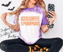 Load image into Gallery viewer, ICED COFFEE &amp; PUMPKINS BLEACHED TEE
