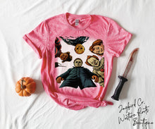 Load image into Gallery viewer, HORROR FACES BLEACHED TEE
