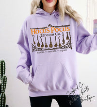 Load image into Gallery viewer, HOCUS POCUS BROOM CO. SWEATSHIRT | MINT GREEN | ORCHID | DARK HEATHER | WHITE
