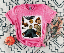 Load image into Gallery viewer, HORROR FACES BLEACHED TEE

