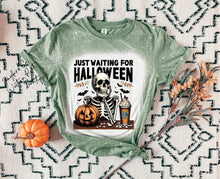 Load image into Gallery viewer, WAITING FOR HALLOWEEN SKELLI BLEACHED TEE
