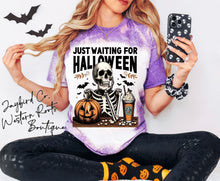 Load image into Gallery viewer, WAITING FOR HALLOWEEN SKELLI BLEACHED TEE
