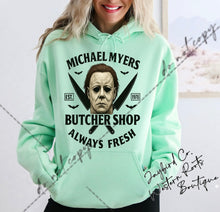 Load image into Gallery viewer, MICHAEL MYERS SWEATSHIRT | MINT GREEN | ORCHID | DARK HEATHER | WHITE
