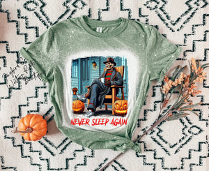 NEVER SLEEP AGAIN BLEACHED TEE
