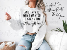 Load image into Gallery viewer, AND THIS IS WHY I WANTED TO STAY HOME HOODIE/CREW SWEATSHIRT
