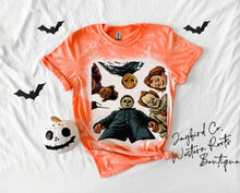 Load image into Gallery viewer, HORROR FACES BLEACHED TEE
