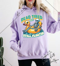 Load image into Gallery viewer, DEAD TIRED STILL FLOATIN SWEATSHIRT | MINT GREEN | ORCHID | DARK HEATHER | WHITE
